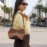 sac 100% cuir naturel au maroc camel chocolat