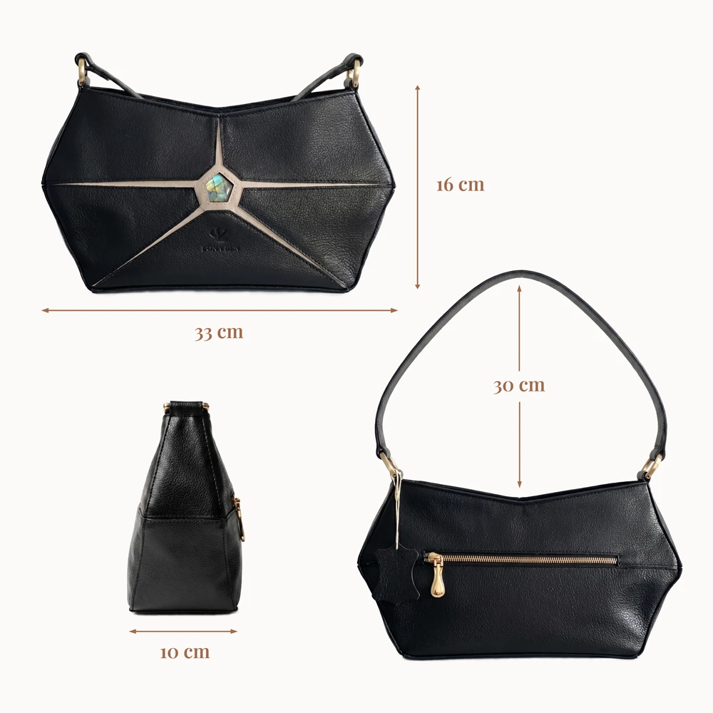 sac 100% cuir naturel au maroc noir creme