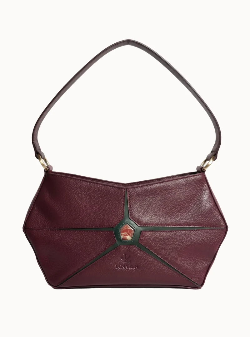 sac 100% cuir naturel au maroc bordeaux