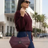 sac 100% cuir naturel au maroc bordeaux