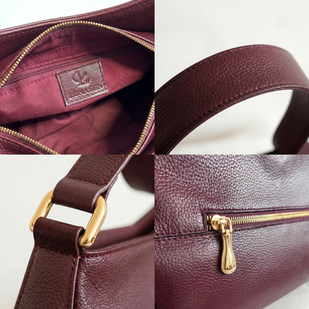 sac 100% cuir naturel au maroc bordeaux