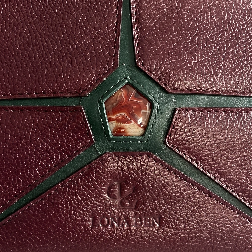 sac 100% cuir naturel au maroc bordeaux