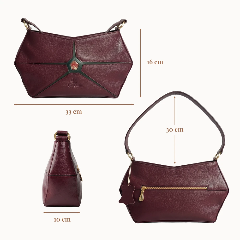 sac 100% cuir naturel au maroc bordeaux